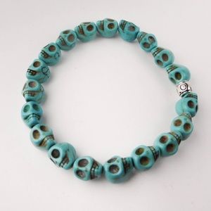 ⚜️Tiny Skulls Turquoise Stone Bracelet!